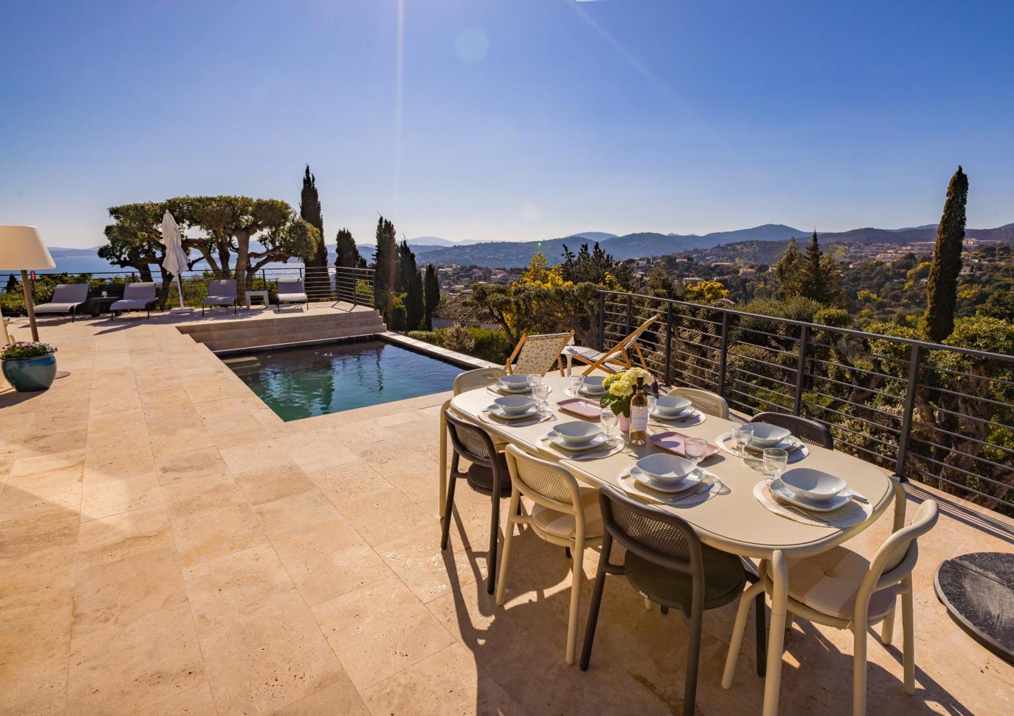 Superbe Villa, Incroyable Vue Mer, Piscine Chauffee, Climatisee Sainte-Maxime Exteriör bild